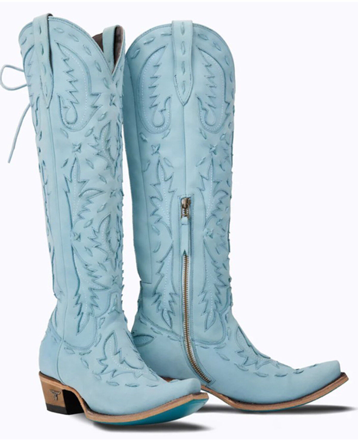 Image #1 - Lane Women's Reverie Tall Western Boots - Snip Toe, Blue, hi-res