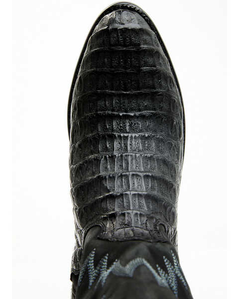 Image #6 - El Dorado Men's Exotic Caiman Western Boots - Medium Toe , Black, hi-res