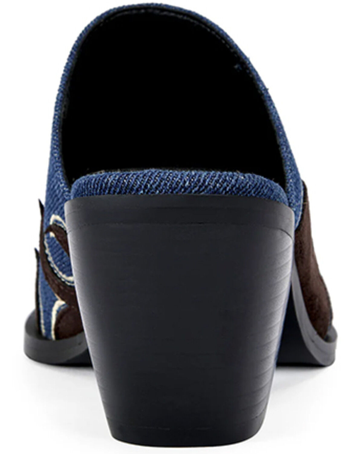 Image #3 - Azalea Wang Women's Cecily Denim Western Mules, Blue, hi-res