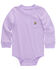 Image #1 - Carhartt Infant Girls' Long Sleeve Pocket Onesie , Purple, hi-res