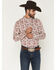Image #1 - RANK 45&reg; Men's Sketchy Southwestern Print Long Sleeve Button-Down Stretch Western Shirt, Cream, hi-res