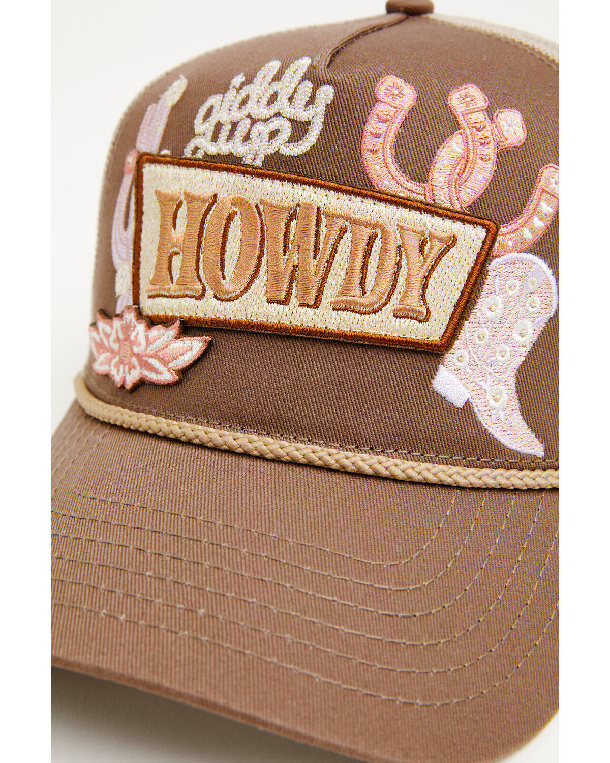 Image #2 - Shyanne Girls' Howdy Ball Cap, Brown, hi-res