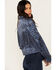 Image #2 - Idyllwind Women's Banbury Printed Faux Suede Moto Jacket , Steel Blue, hi-res