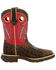 Image #2 - Durango Boys' Gator Print Western Boots - Square Toe, Brown, hi-res