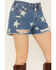 Image #2 - Rock & Roll Denim Women's Light Wash High Rise Star Print Americana Denim Shorts, Light Wash, hi-res