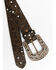 Image #2 - Shyanne Women's Brown Floral Embossed Western Belt, Brown, hi-res