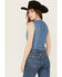 Image #4 - Scully Women's Tie Side Denim Vest , Blue, hi-res