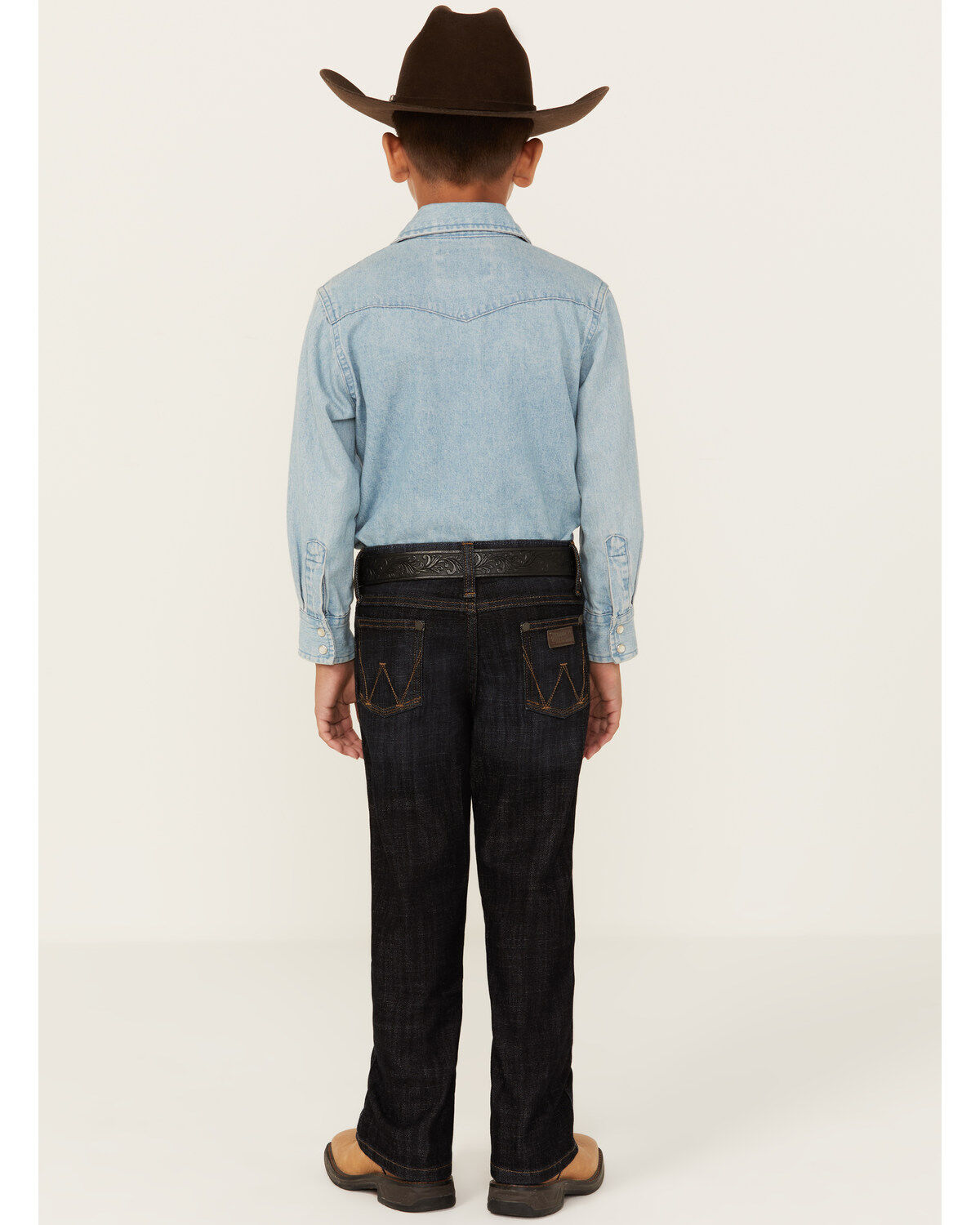 Image #3 - Wrangler Retro Little Boys' Dark Wash Dax Slim Bootcut Jeans, , hi-res