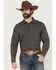 Image #1 - Gibson Trading Co Men's Bug Out Plaid Print Long Sleeve Button-Down Stretch Western Shirt - Tall, Black, hi-res