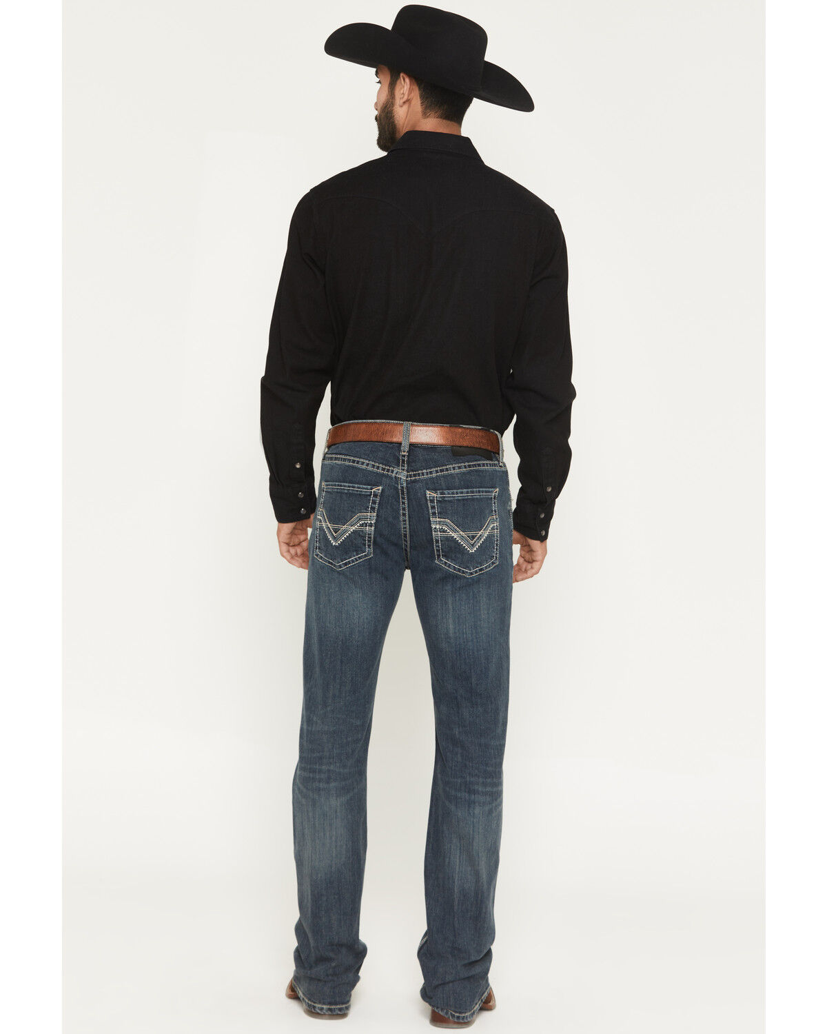 Image #3 - Rock & Roll Denim Men's Dark Wash Pistol Bootcut Reflex Stretch Denim Jeans, Dark Wash, hi-res