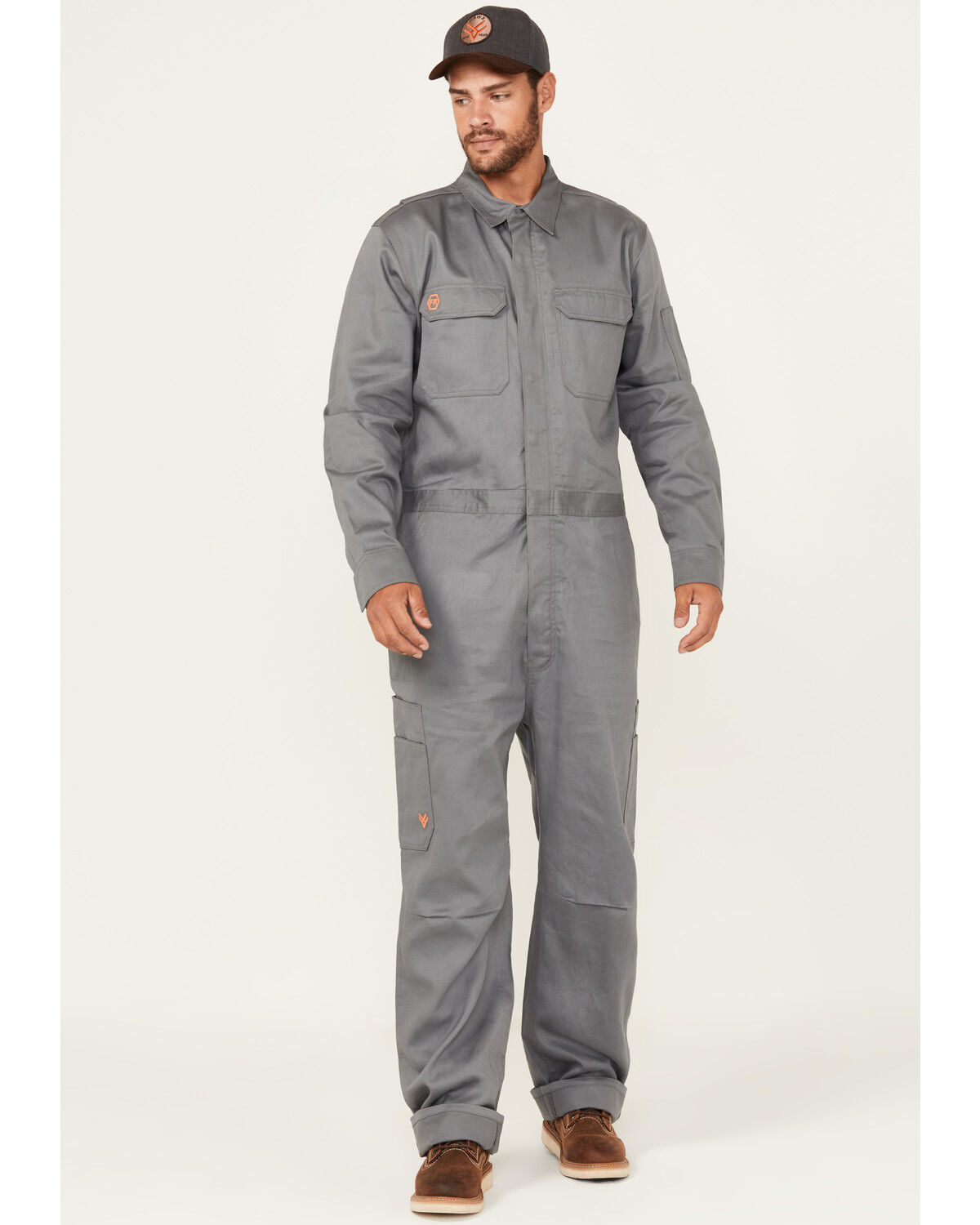 Hawx Men's FR Solid Coveralls, Medium Grey, hi-res