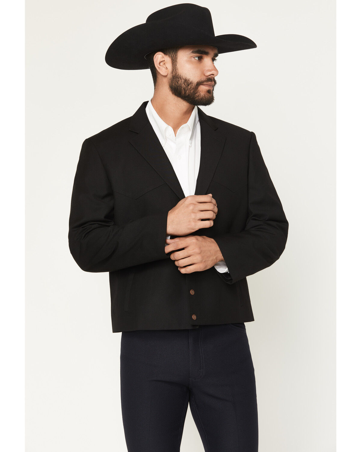 Image #1 - Cody James Black 1978&reg; Men's Solid Snap Cropped Sportcoat, Black, hi-res
