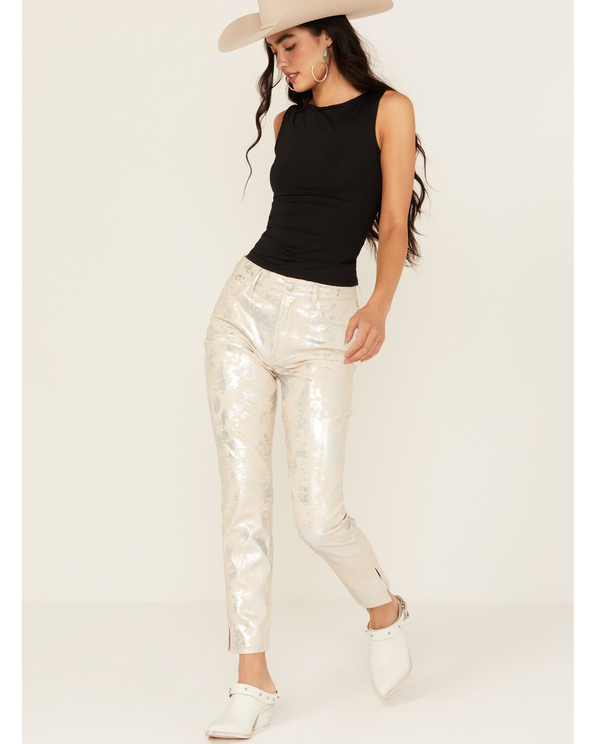 Dear John Women's High Rise Speckled Angora Cropped Pants, Multi, hi-res