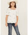 Image #1 - Hayden LA Girls' Floral Embroidered Flowy Top , Ivory, hi-res