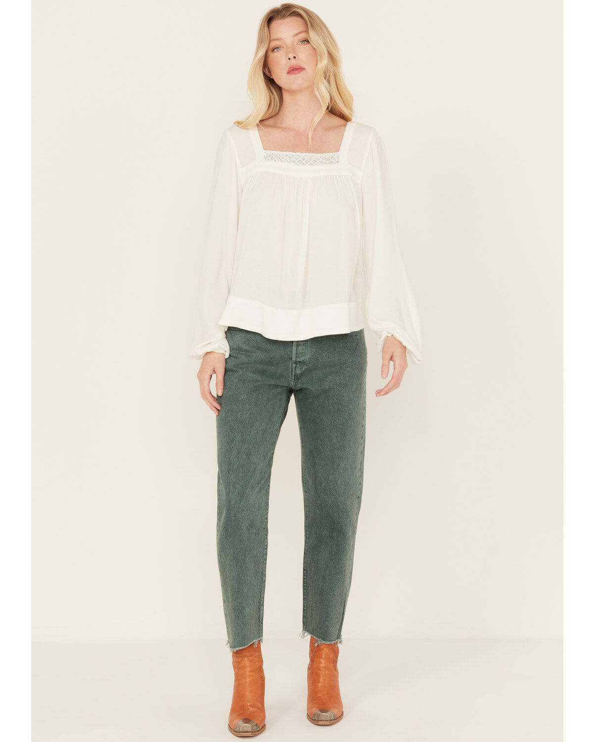 Image #1 - Levi's Premium Women's 501&reg; Original Cropped Jeans, Green, hi-res