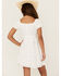 Image #4 - Trixxi Girls' Puff Sleeve Bow Tied Dress, White, hi-res