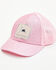 Image #1 - John Deere Girls' Historic Logo Patch Glitter Baseball Cap , Pink, hi-res