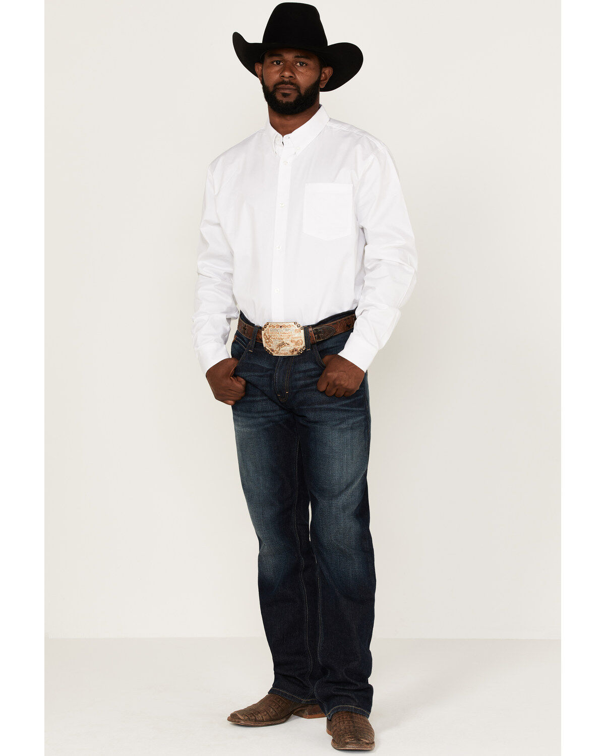 Image #2 - RANK 45&reg; Men's Basic Twill Long Sleeve Button-Down Western Shirt - Tall, , hi-res