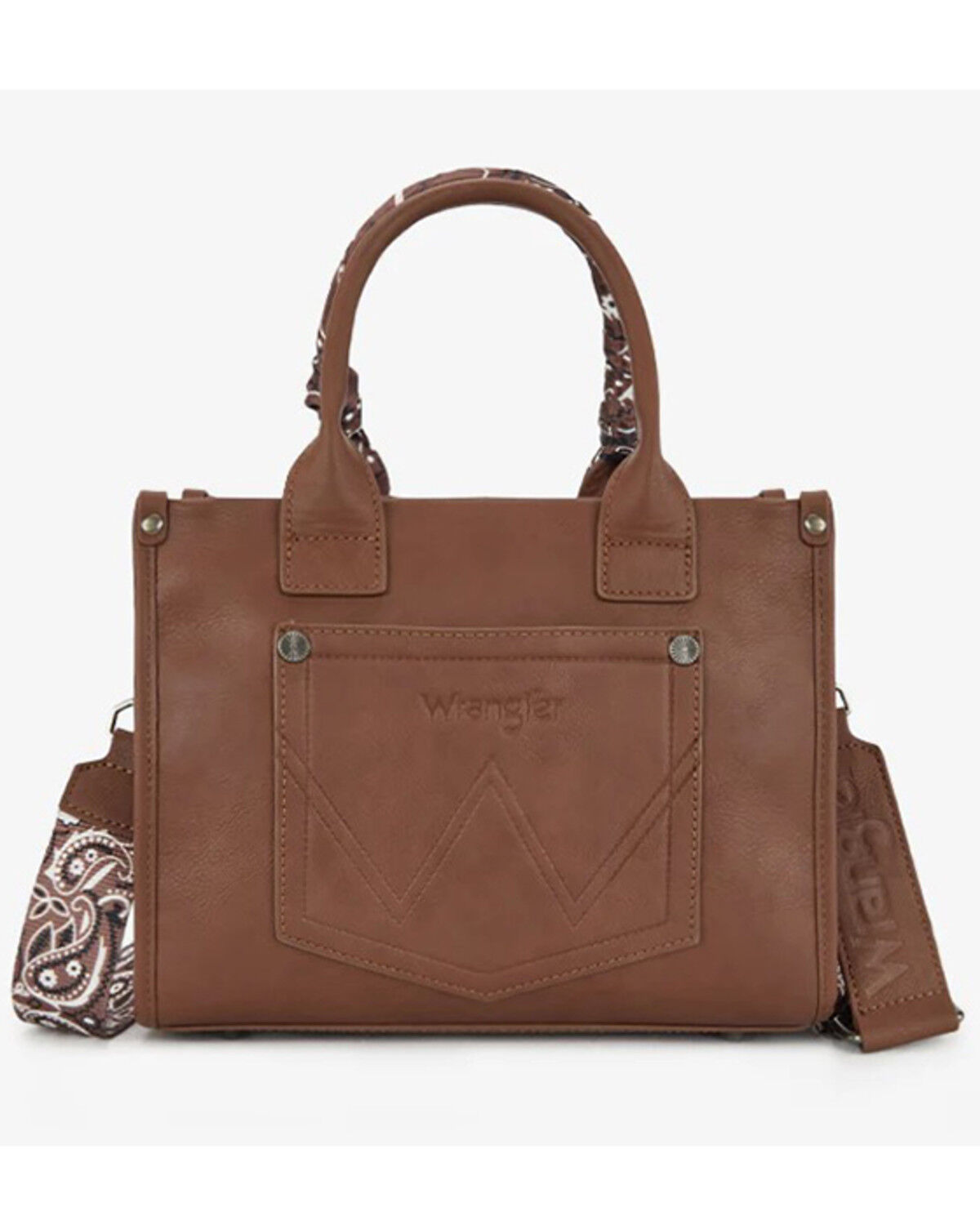 Image #2 - Wrangler Women's Bandana Paisley Print Crossbody Bag, Brown, hi-res