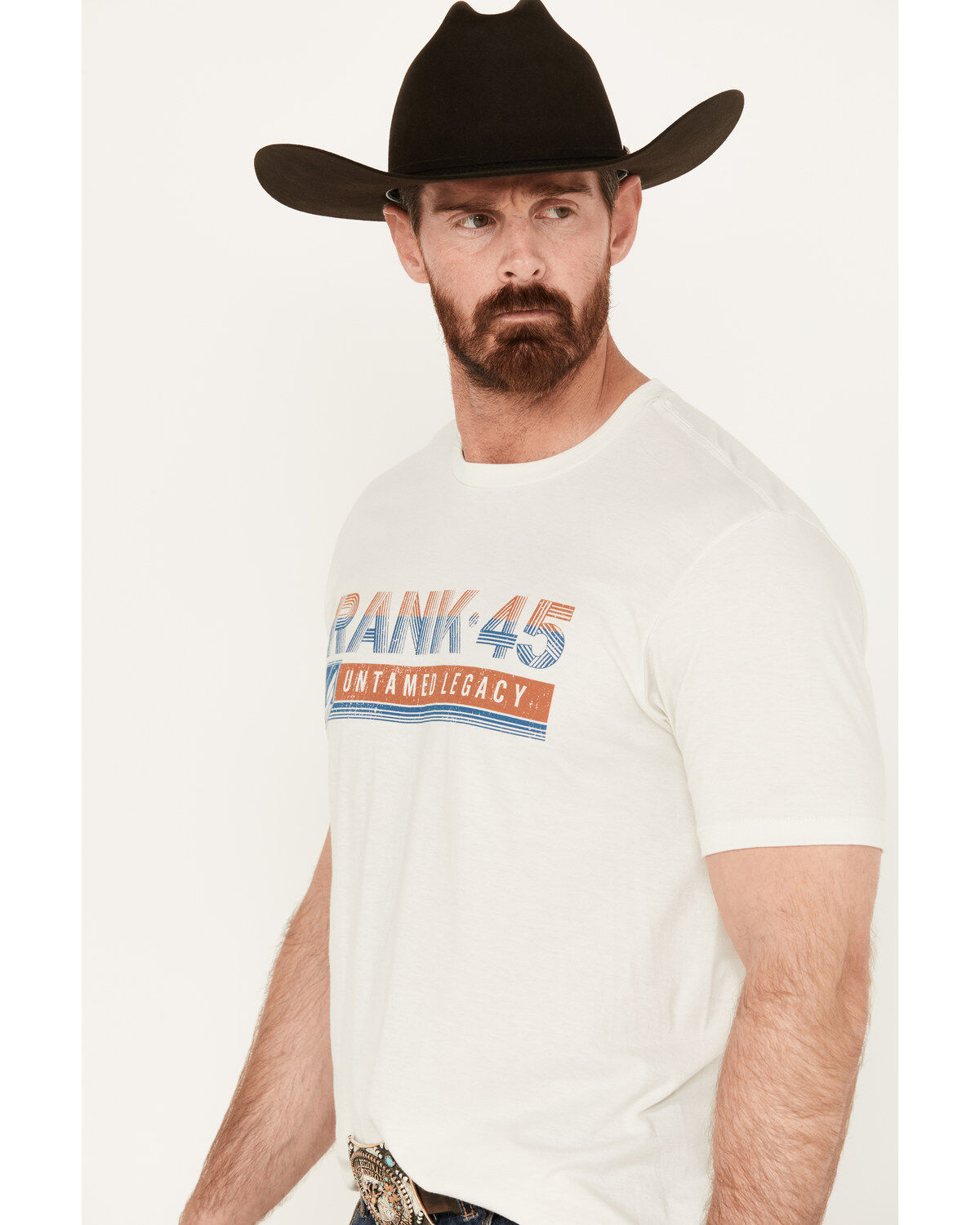 Image #2 - RANK 45&reg; Men's Stria Rank Short Sleeve Graphic T-Shirt, White, hi-res