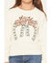 Image #3 - Sugar California Girls' Floral Horseshoe Print Sweater, Cream, hi-res