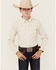 Image #1 - Cody James Boys' Mirage Geo Print Long Sleeve Snap Western Shirt , Cream, hi-res