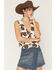 Image #1 - Stoosh Women's Cow Print Button-Down Denim Vest, Black/white, hi-res