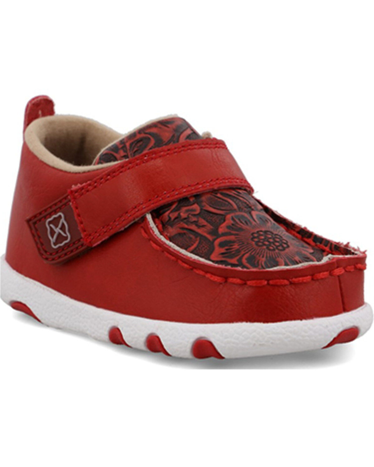 Image #1 - Twisted X Toddler Girls' Driving Mocs, Red, hi-res