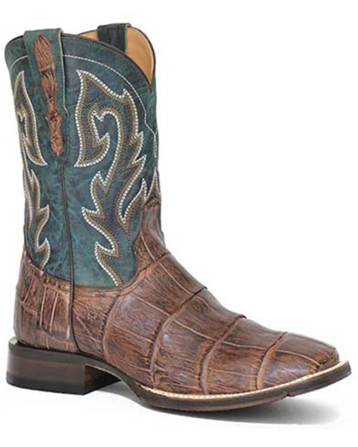 Stetson Men's Exotic Alligator Western Boots - Broad Square Toe, Brown, hi-res