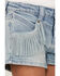 Image #2 - Rock & Roll Denim Girls' Front Yoke Fringe Pocket Shorts, Blue, hi-res