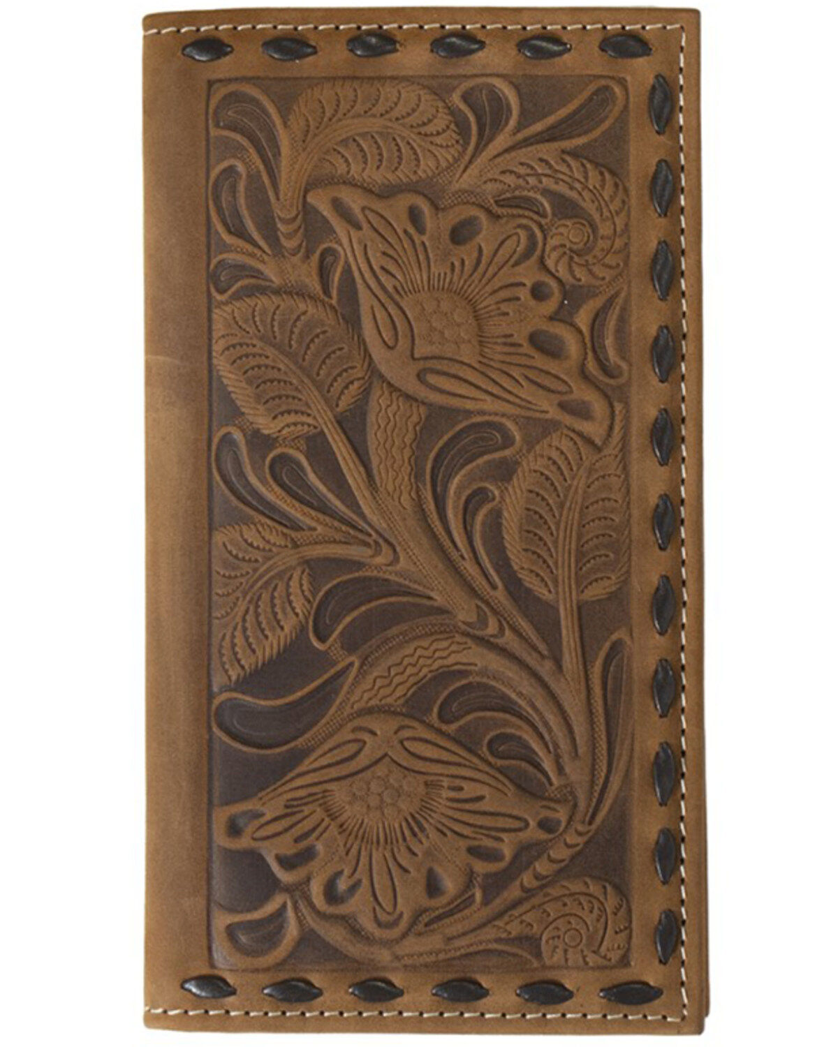 Ariat Women's Floral Embossed Rodeo Wallet, Brown, hi-res