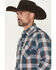 Image #2 - Ely Walker Men's Plaid Print Long Sleeve Pearl Snap Western Shirt, Dark Teal, hi-res