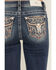 Image #2 - Miss Me Women's Medium Wash Mid Rise Longhorn Pocket Bootcut Stretch Denim Jeans, Medium Wash, hi-res