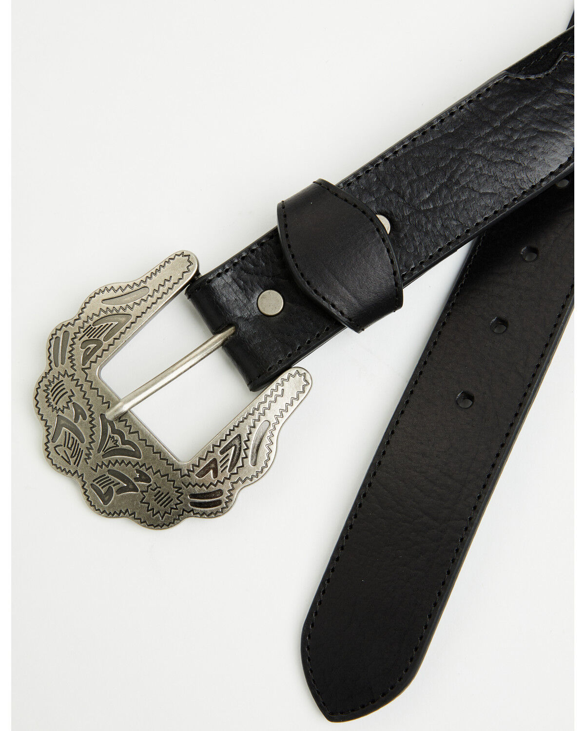 Image #3 - Idyllwind Women's Boot Stitch Roughout Suede Belt, Black, hi-res