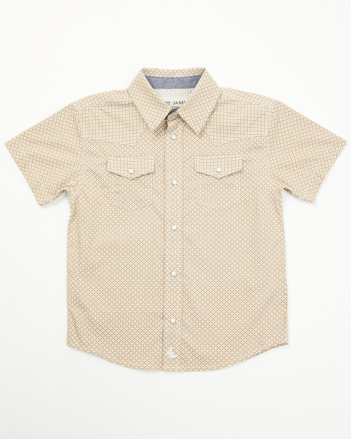 Cody James Toddler Boys' Grill and Greet Medallion Print Short Sleeve Snap Western Shirt, Tan, hi-res