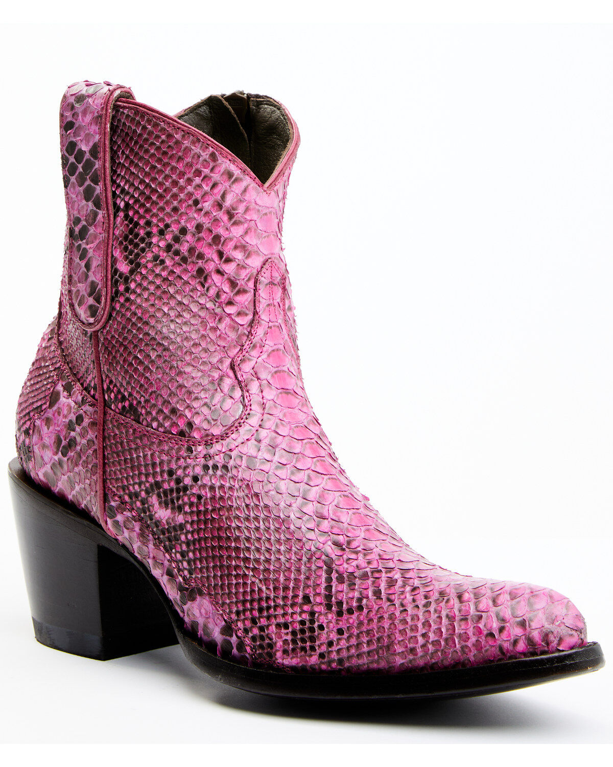 Image #1 - Idyllwind Women's Badass Exotic Python Western Booties - Round Toe, Pink, hi-res