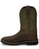 Image #3 - Justin Men's Driller Western Work Boots - Steel Toe, Dark Brown, hi-res