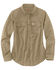 Image #2 - Carhartt Women's FR Solid Rugged Flex Long Sleeve Button-Down Work Shirt, Beige/khaki, hi-res