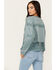 Image #4 - Miss Me Women's Crochet Faux Suede Jacket , Blue, hi-res