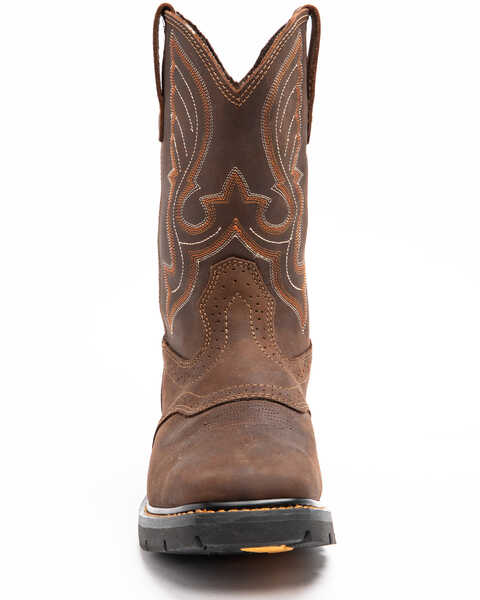 Image #4 - Cody James Men's Mustang Saddle Waterproof Western Work Boots - Soft Toe, Dark Brown, hi-res