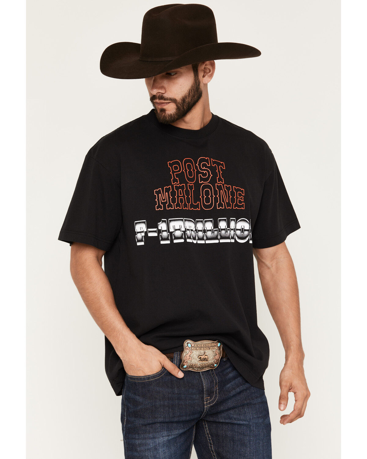 Image #1 - Post Malone Men's F-1 Trillion Short Sleeve Graphic T-Shirt, Black, hi-res