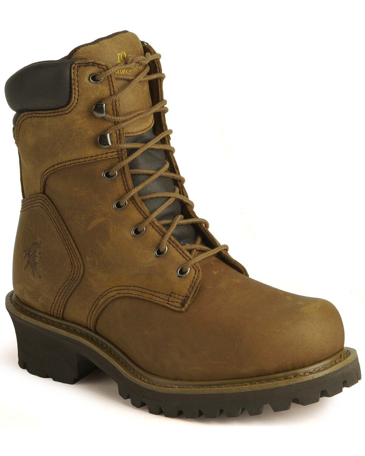 Chippewa Men's IQ Insulated 8" Lace-Up Logger Boots - Steel Toe, Bark, hi-res
