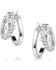 Image #2 - Montana Silversmiths Women's Wrapped In Faith Crystal Hoop Earrings , Silver, hi-res