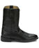 Image #2 - Justin Men's Basics Roper Western Boots - Medium Toe, Black, hi-res