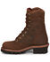 Image #3 - Chippewa Men's 9" Waterproof Insulated Logger Work Boots - Soft Toe, Brown, hi-res