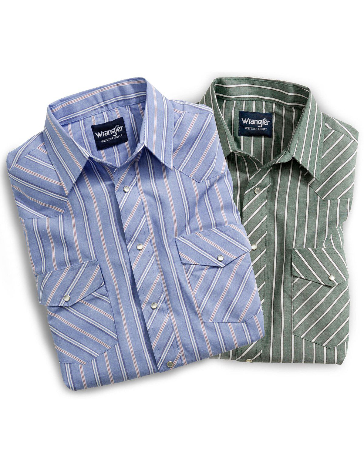Image #2 - Wrangler Men's Assorted Classic Short Sleeve Western Shirt - Big & Tall, Stripe, hi-res