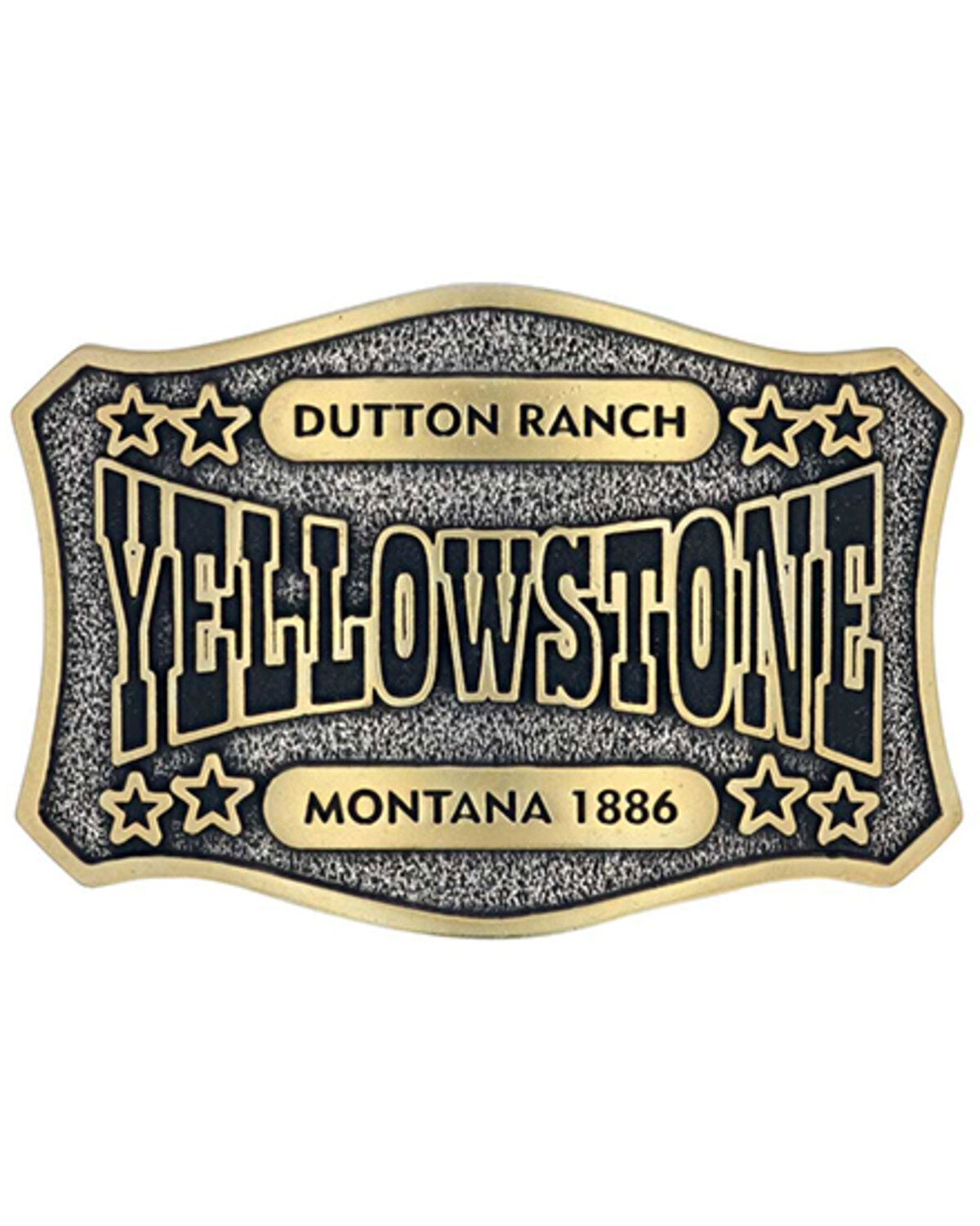 Image #1 - Montana Silversmiths Two-Tone Yellowstone Dutton Ranch Belt Buckle, Gold, hi-res