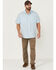 Image #2 - Resistol Men's Solid Short Sleeve Button-Down Western Shirt, Blue, hi-res