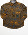 Image #1 - Cody James Toddler Boys' Winding Roads Printed Long Sleeve Pearl Snap Western Shirt , Chocolate, hi-res