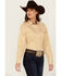 Image #2 - Cinch Women's Striped Long Sleeve Button-Down Western Shirt, Gold, hi-res